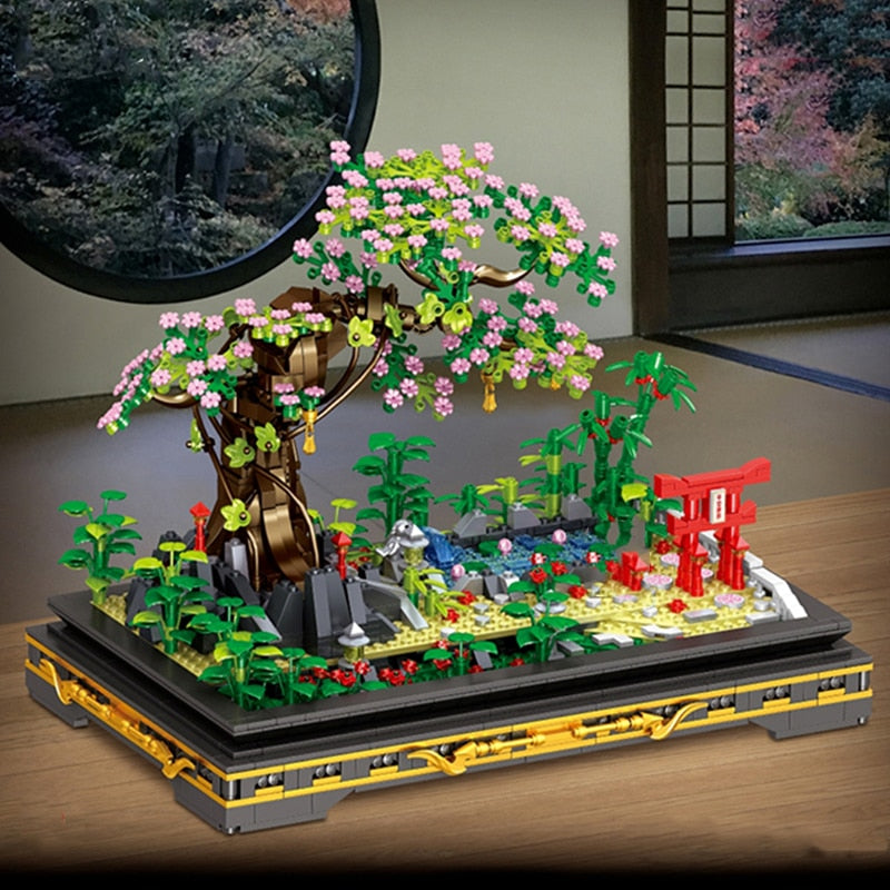 Bonsai Sakura Shrine Scenic Building Nano Sets Collection