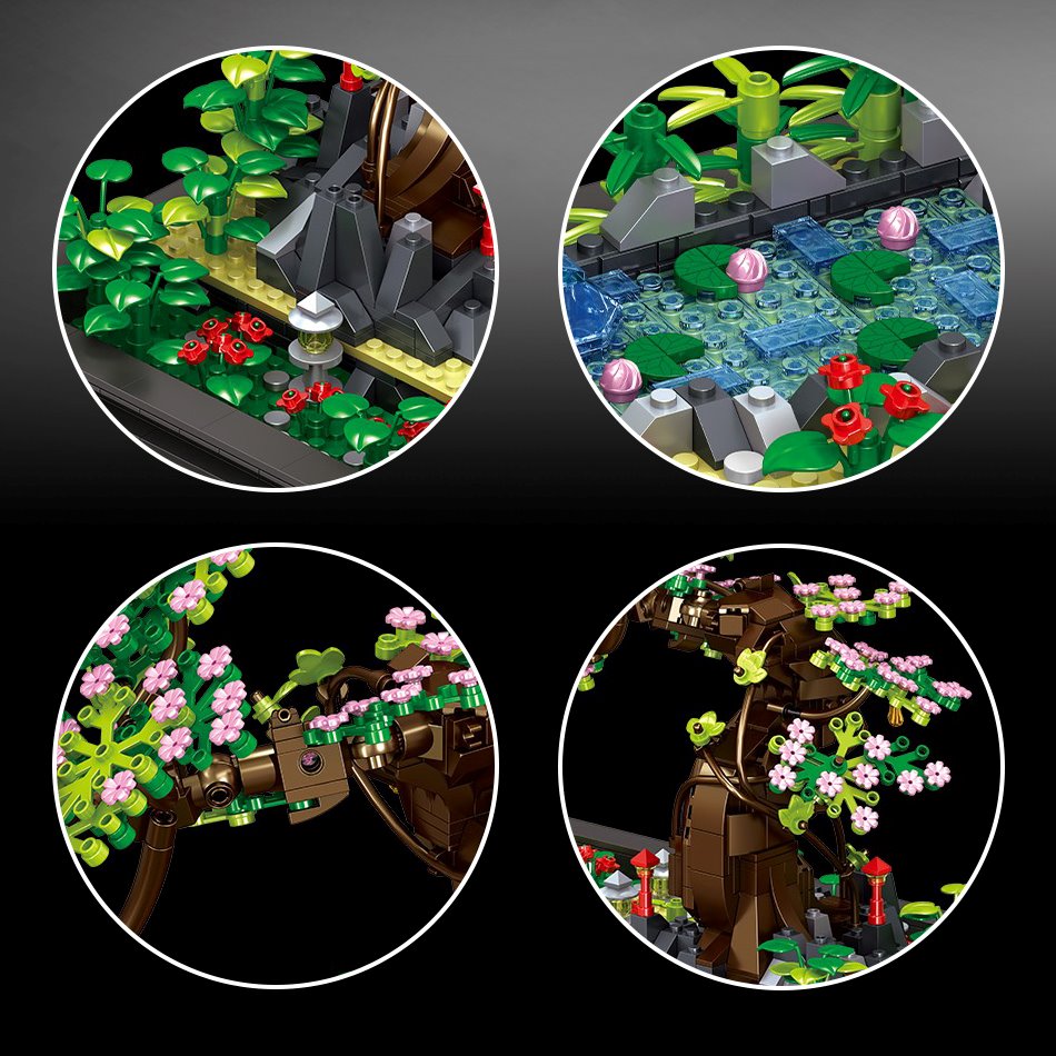 Bonsai Sakura Shrine Scenic Building Nano Sets Collection