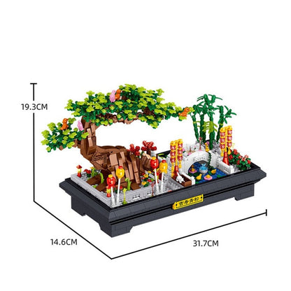 Bonsai Sakura Shrine Scenic Building Nano Sets Collection