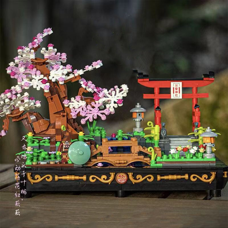Bonsai Sakura Shrine Scenic Building Nano Sets Collection