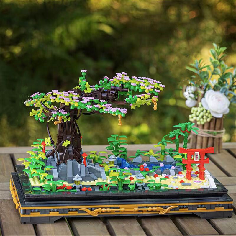 Bonsai Sakura Shrine Scenic Building Nano Sets Collection