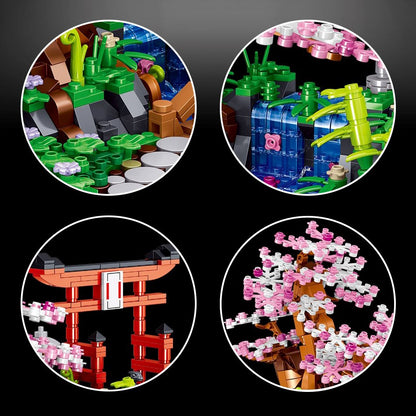 Bonsai Sakura Shrine Scenic Building Nano Sets Collection