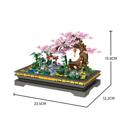 Bonsai Sakura Shrine Scenic Building Nano Sets Collection