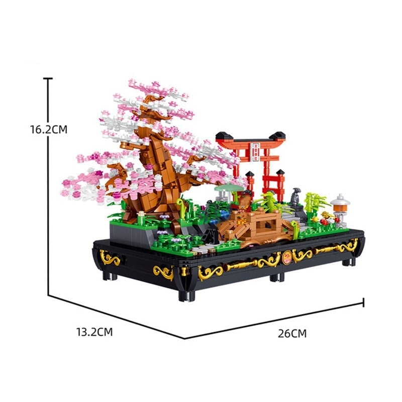 Bonsai Sakura Shrine Scenic Building Nano Sets Collection