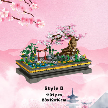 Bonsai Sakura Shrine Scenic Building Nano Sets Collection