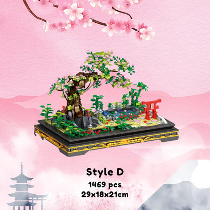 Bonsai Sakura Shrine Scenic Building Nano Sets Collection
