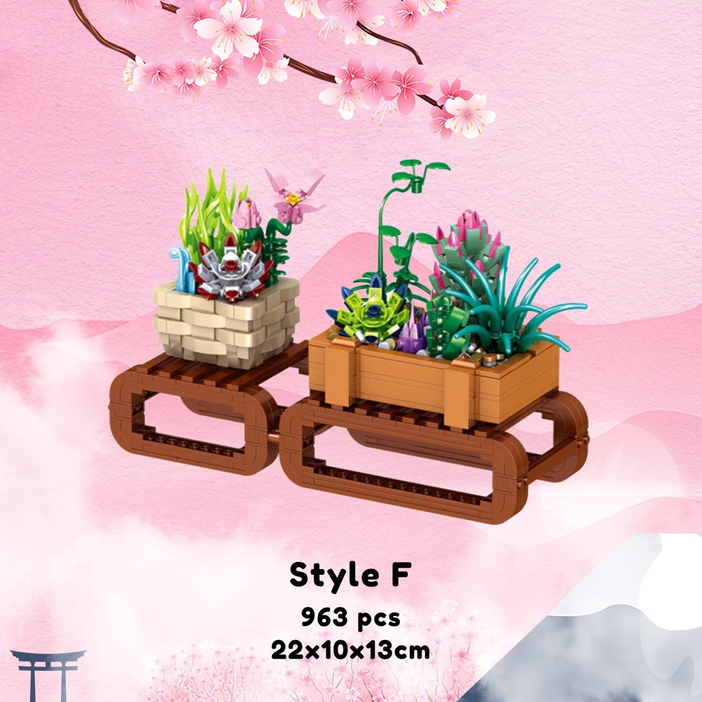 Bonsai Sakura Shrine Scenic Building Nano Sets Collection