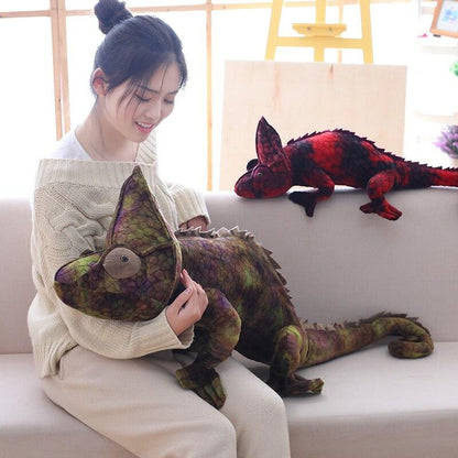 Brown & Red Chameleon Plush