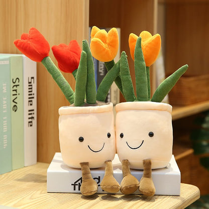 Bubbly Tulip Flower Pot Plush