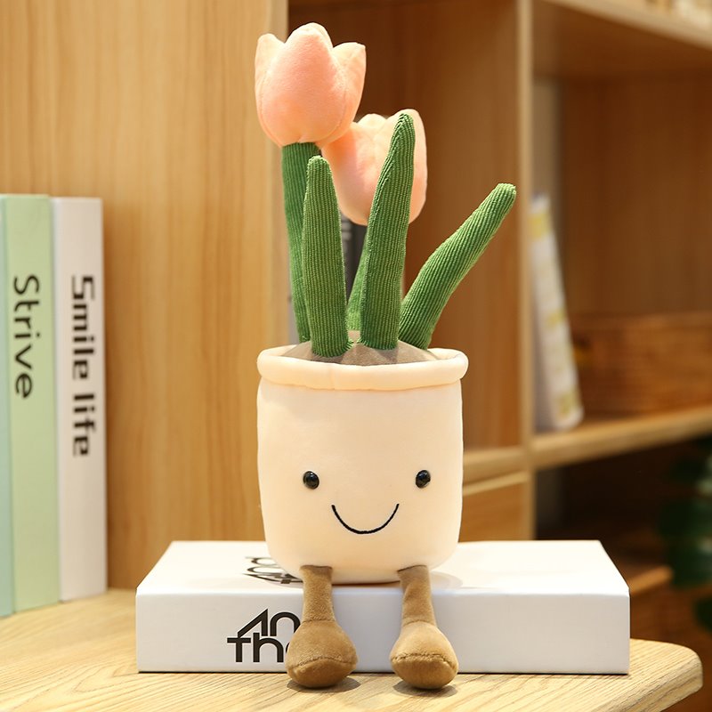 Bubbly Tulip Flower Pot Plush