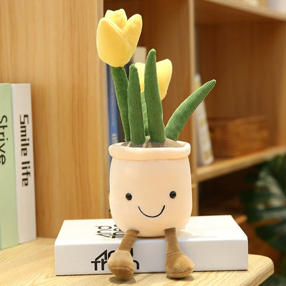 Bubbly Tulip Flower Pot Plush