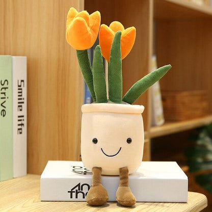 Bubbly Tulip Flower Pot Plush
