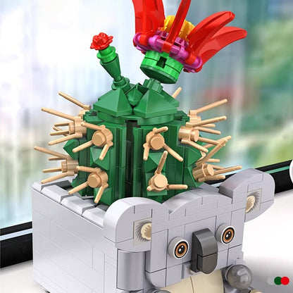 Cactus Succulent Animal Plant Pots Building Sets