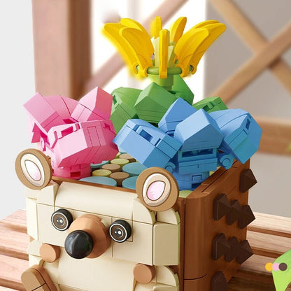 Cactus Succulent Animal Plant Pots Building Sets