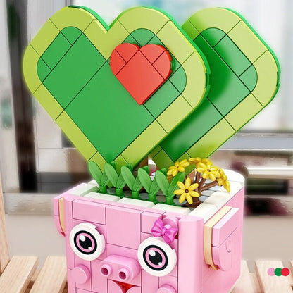 Cactus Succulent Animal Plant Pots Building Sets