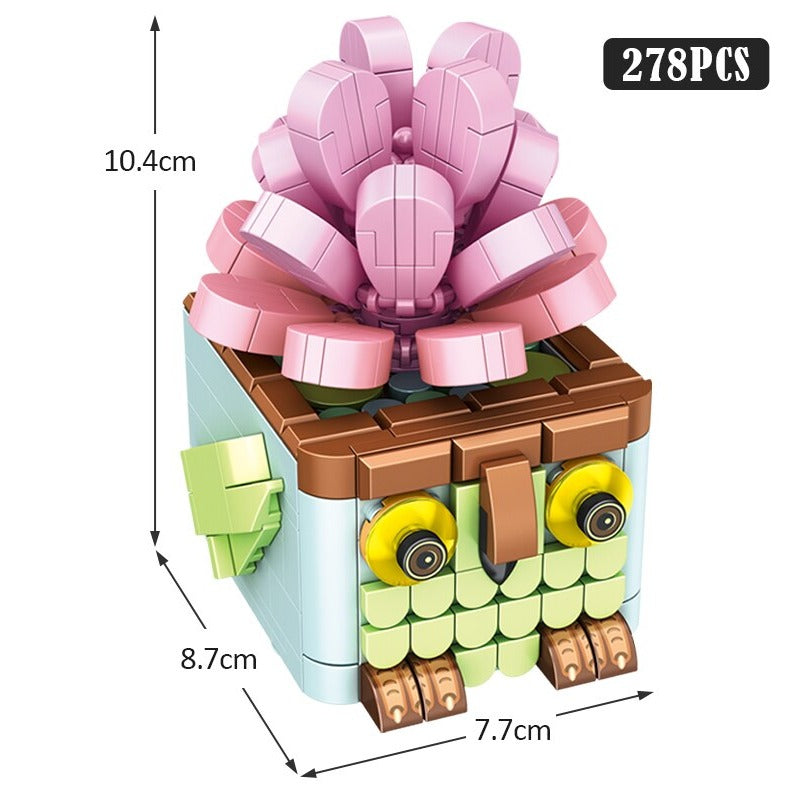 Cactus Succulent Animal Plant Pots Building Sets