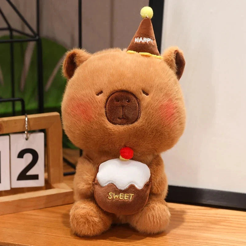 Capybara & Bear Happy Birthday Cake Plushies