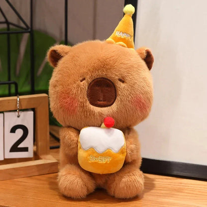 Capybara & Bear Happy Birthday Cake Plushies