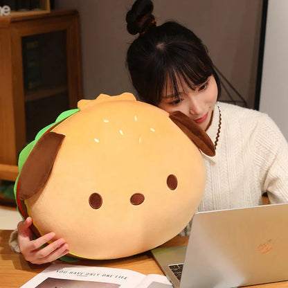 Capybara & Dog Hamburger Plushie Pillow