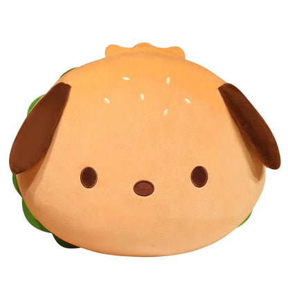 Capybara & Dog Hamburger Plushie Pillow
