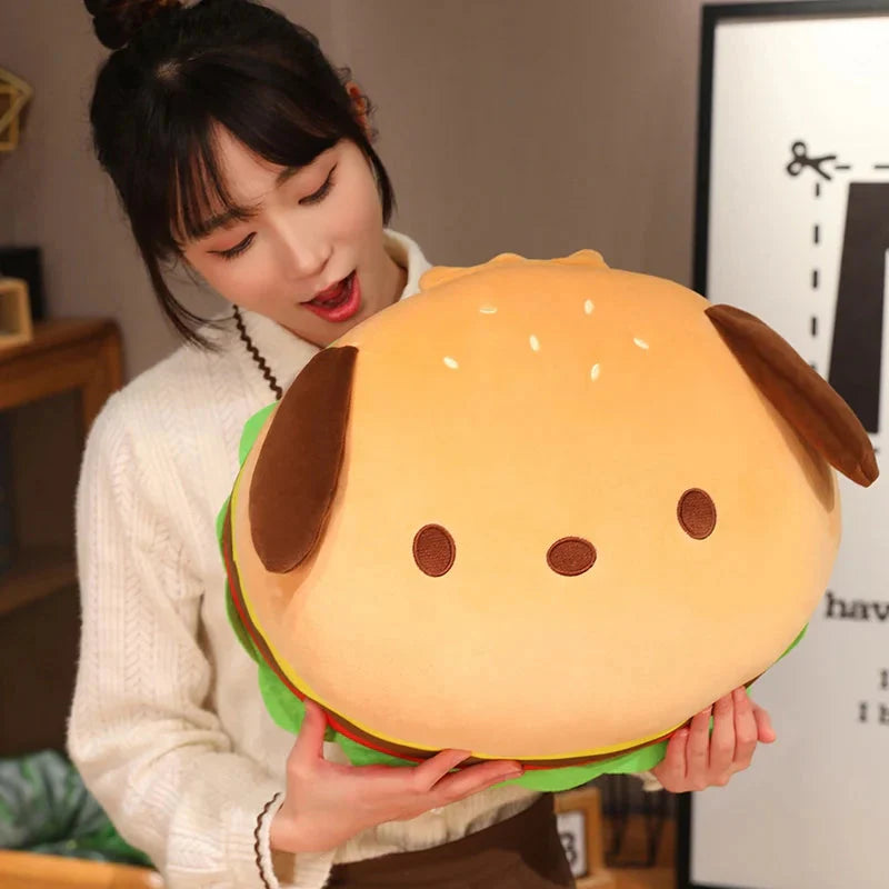 Capybara & Dog Hamburger Plushie Pillow