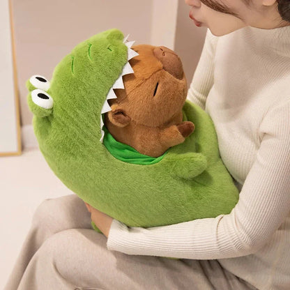 Capybara Green Dinosaur Outfit Plushie