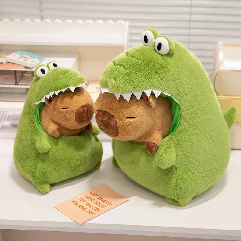 Capybara Green Dinosaur Outfit Plushie