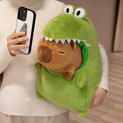 Capybara Green Dinosaur Outfit Plushie
