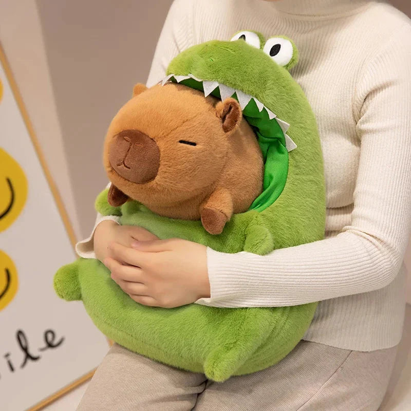 Capybara Green Dinosaur Outfit Plushie