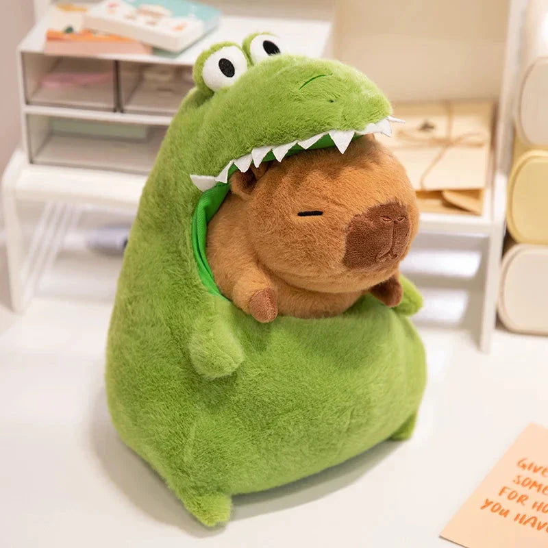 Capybara Green Dinosaur Outfit Plushie