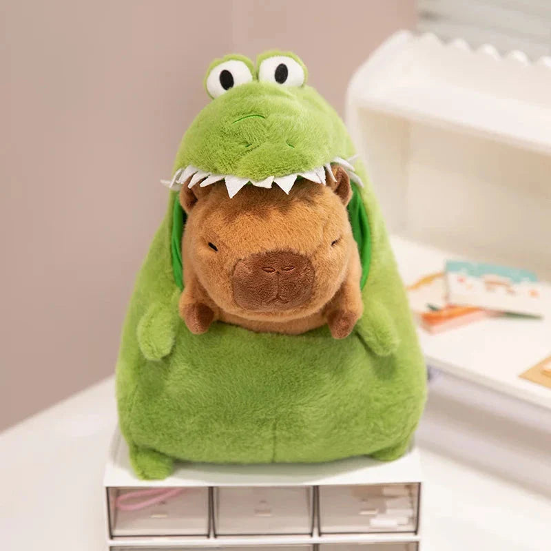 Capybara Green Dinosaur Outfit Plushie