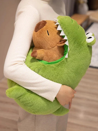 Capybara Green Dinosaur Outfit Plushie