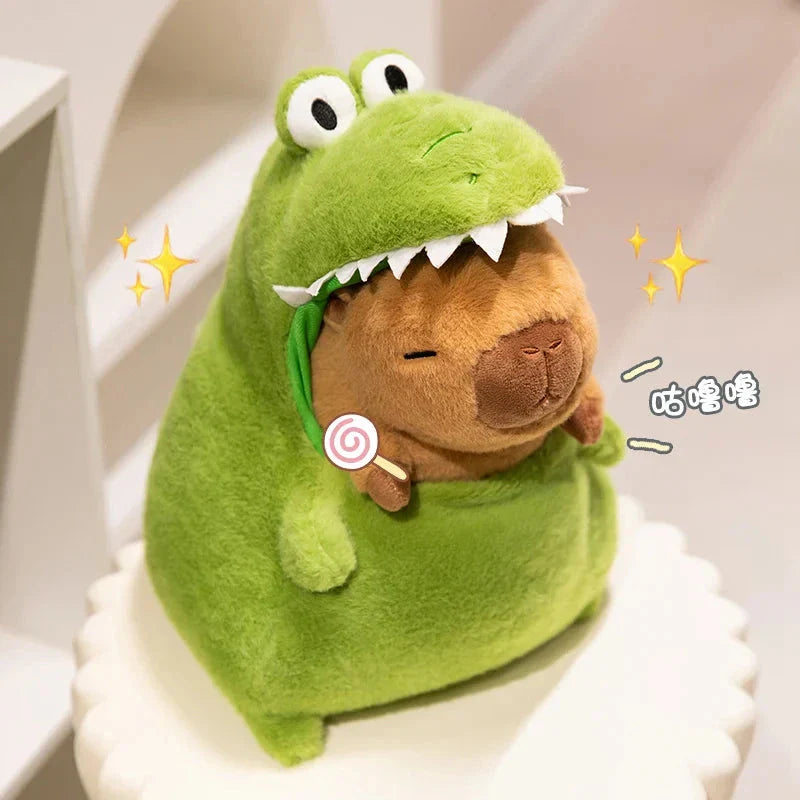 Capybara Green Dinosaur Outfit Plushie