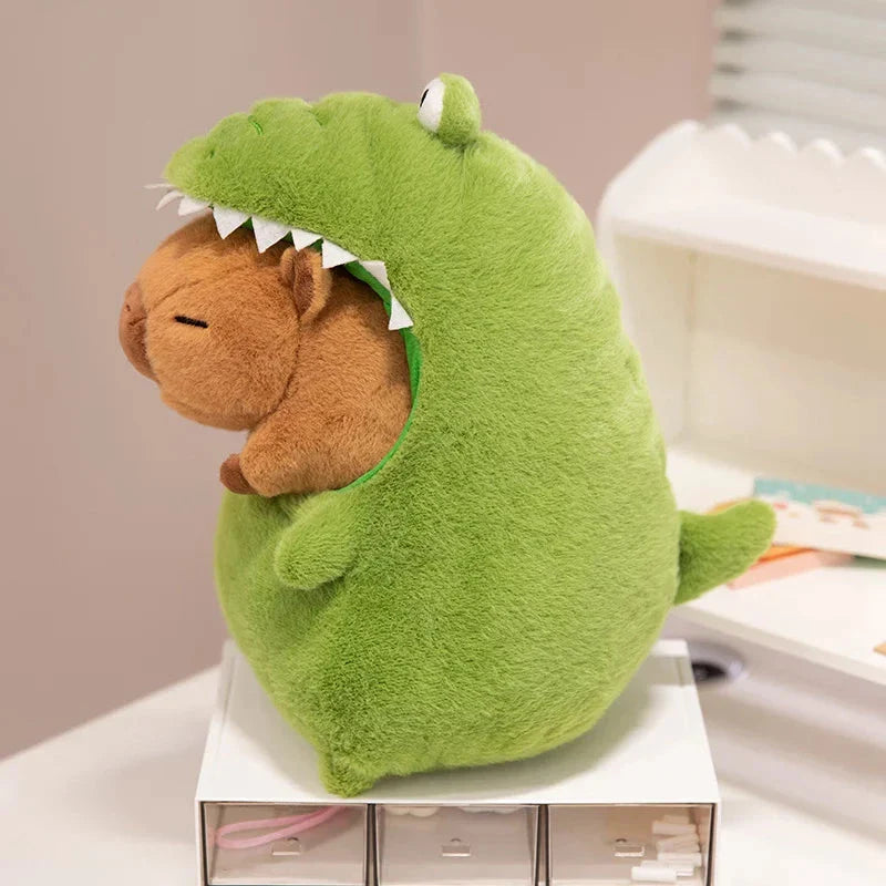 Capybara Green Dinosaur Outfit Plushie