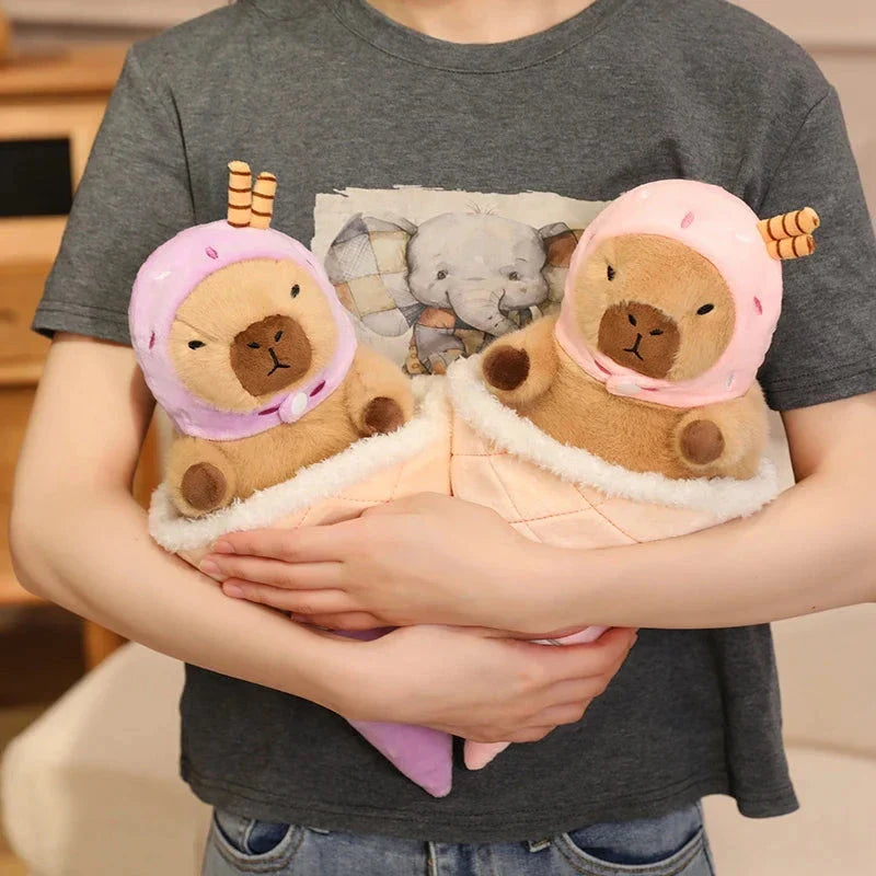 Capybara Soft Ice Cream Waffle Plush