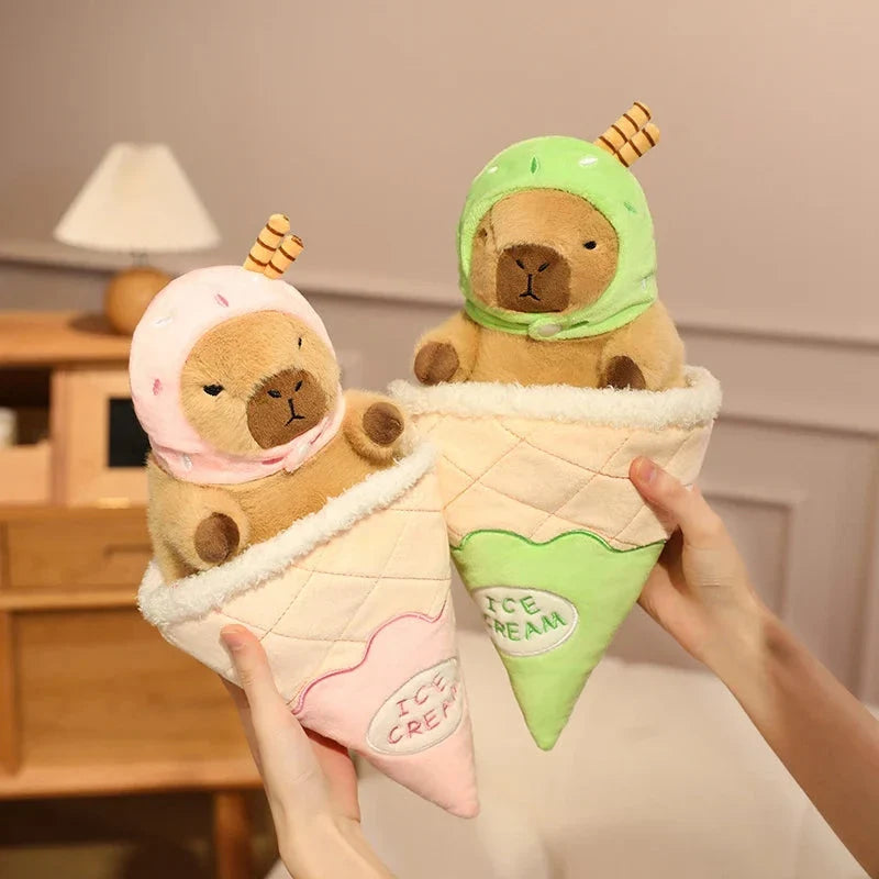 Capybara Soft Ice Cream Waffle Plush