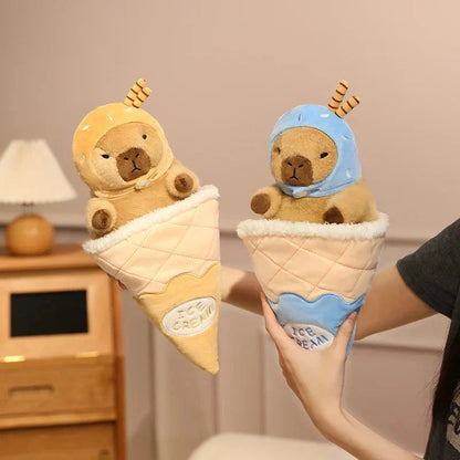 Capybara Soft Ice Cream Waffle Plush