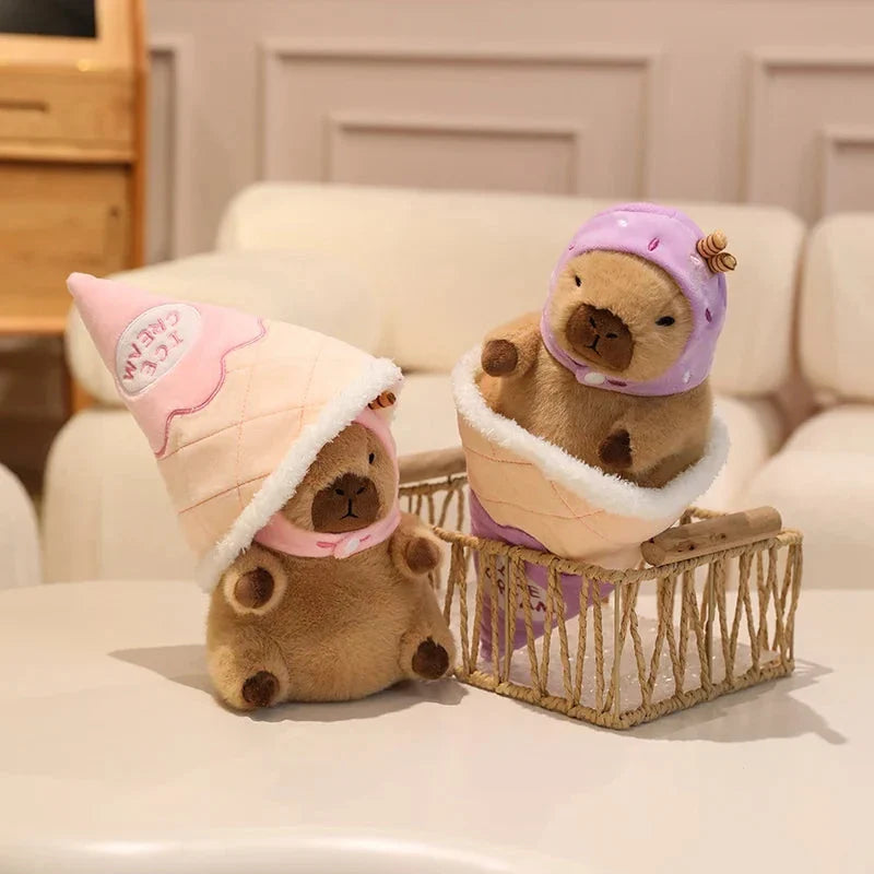 Capybara Soft Ice Cream Waffle Plush