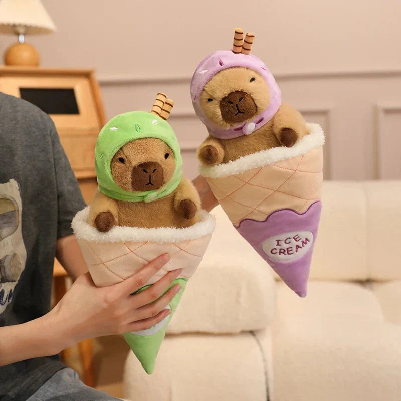 Capybara Soft Ice Cream Waffle Plush