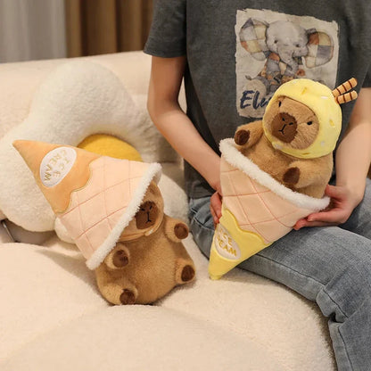 Capybara Soft Ice Cream Waffle Plush