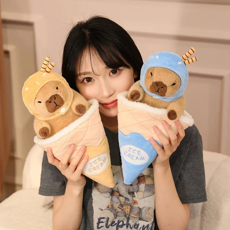Capybara Soft Ice Cream Waffle Plush