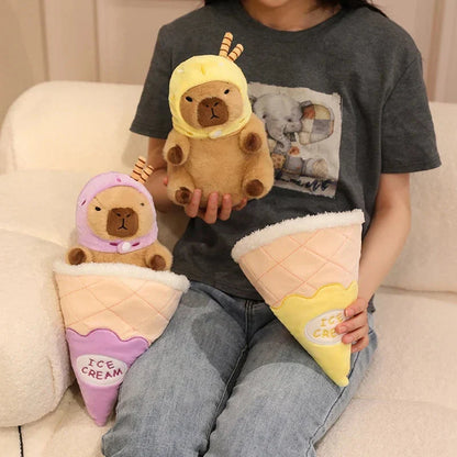 Capybara Soft Ice Cream Waffle Plush