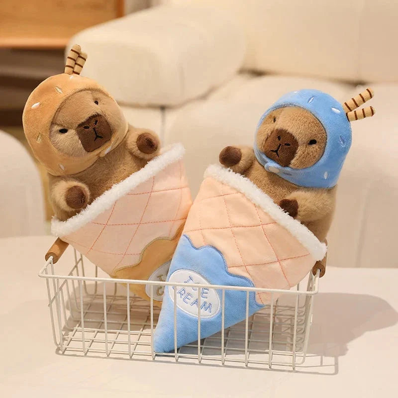 Capybara Soft Ice Cream Waffle Plush
