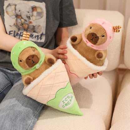 Capybara Soft Ice Cream Waffle Plush