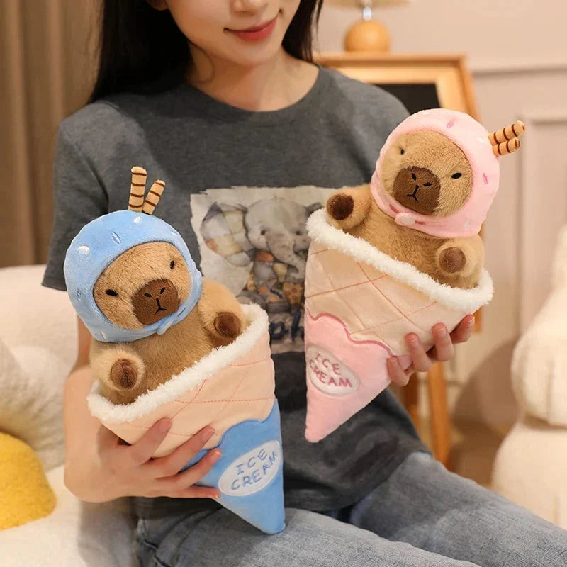 Capybara Soft Ice Cream Waffle Plush
