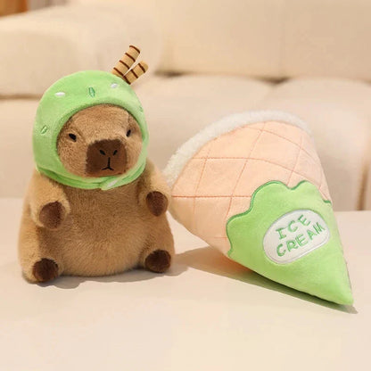 Capybara Soft Ice Cream Waffle Plush