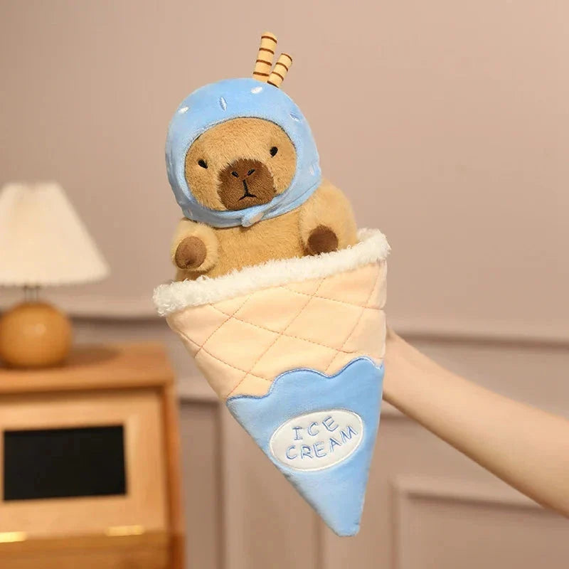 Capybara Soft Ice Cream Waffle Plush