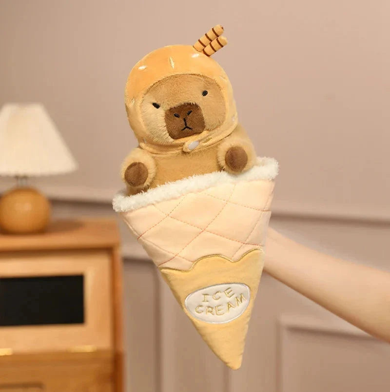 Capybara Soft Ice Cream Waffle Plush