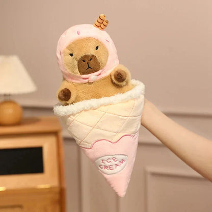 Capybara Soft Ice Cream Waffle Plush