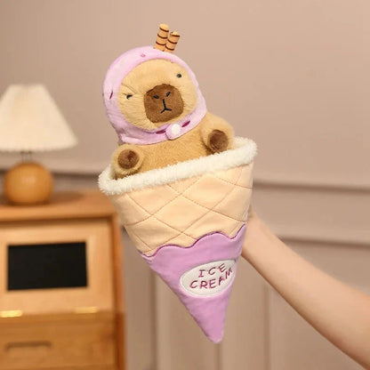 Capybara Soft Ice Cream Waffle Plush
